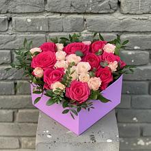 Цветочная композиция из Розы в коробке в Шмелёнки