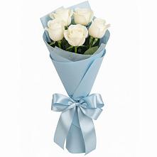 Букет 5 Белых роз Проуд в Шмелёнки