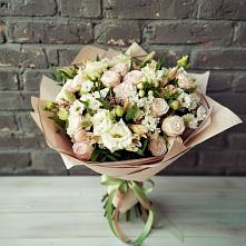 Букет цветов из:  Альстромерии, Розы и Хризантемы в Шмелёнки