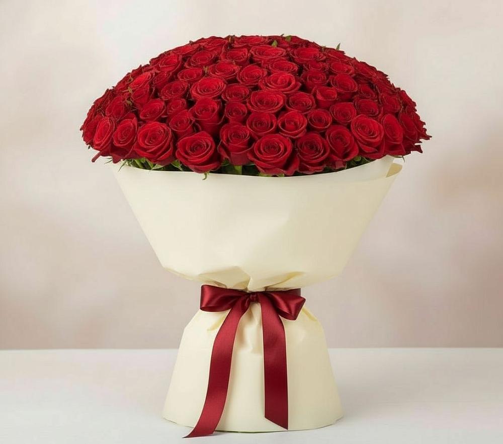 Букет 101 Красная роза Милано в Шмелёнки