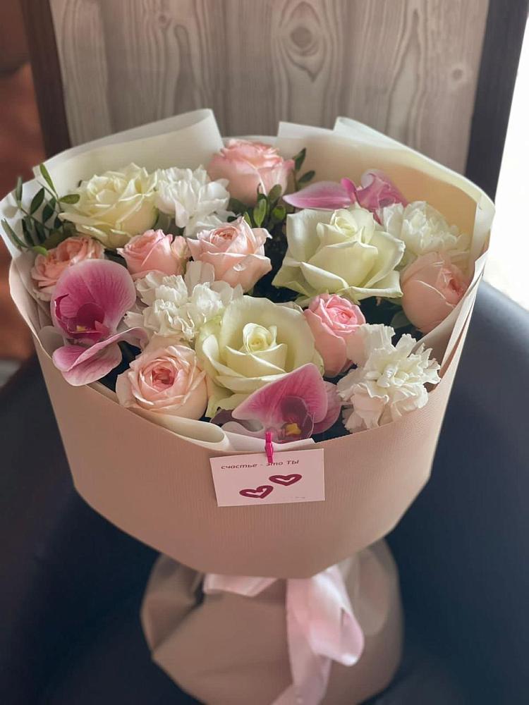 Букет цветов из: Орхидеи, Розы и Гвоздики в Шмелёнки