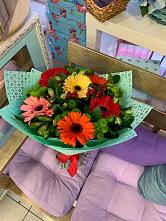 Букет цветов из:  Герберы, Хризантемы и Альстромерии #REPLACE_PRED# Шмелёнки