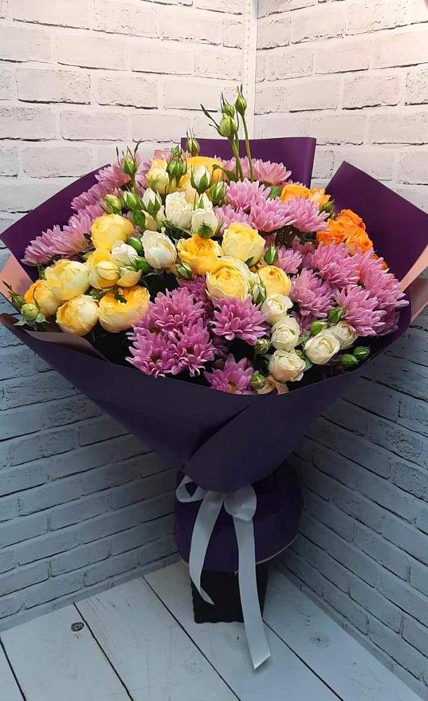Букет цветов из: Хризантемы и Розы в Шмелёнки