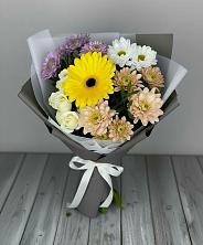 Букет цветов из:  Розы, Герберы и Хризантемы в Шмелёнки