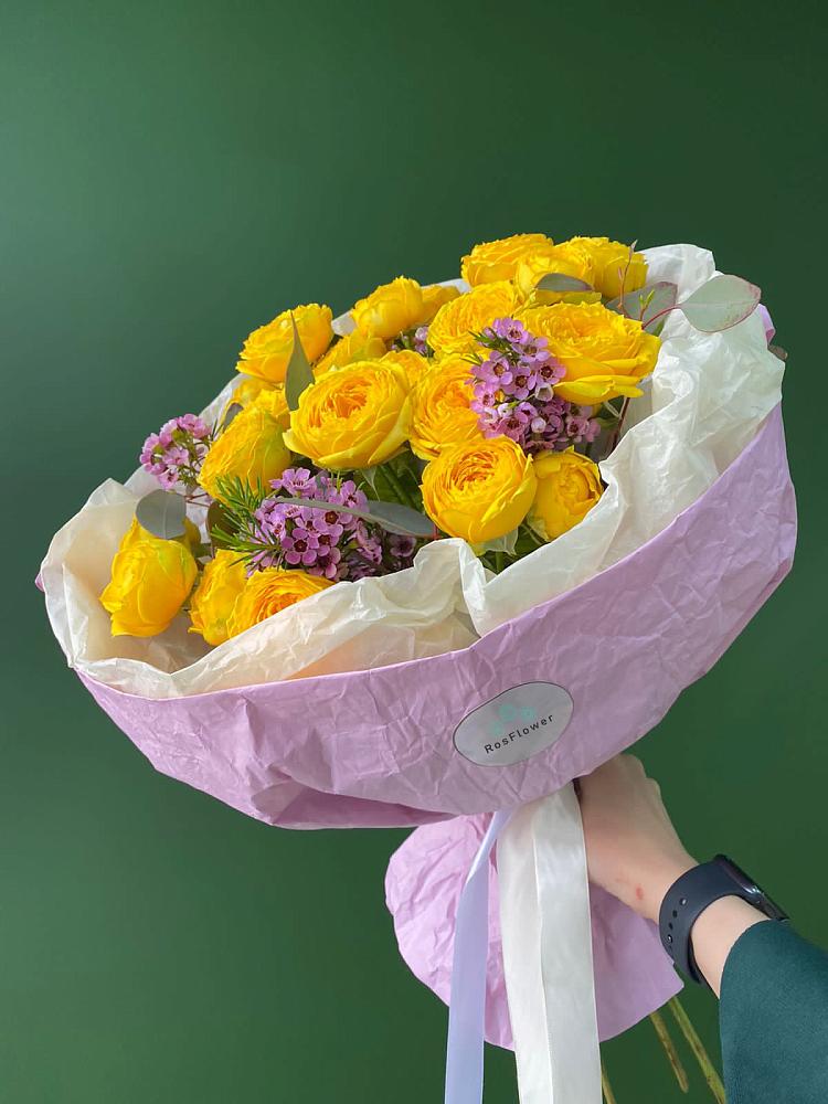 Кустовые желтые розы в Шмелёнки Букет Кустовые желтые розы в Шмелёнки