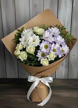 Букет цветов из:  Хризантемы и Розы в Шмелёнки