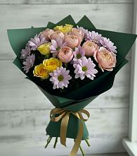 Букет цветов из:  Хризантемы и Розы в Шмелёнки