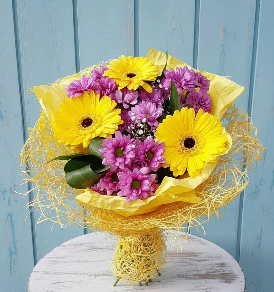 Букет цветов из: Хризантемы и Герберы в Шмелёнки