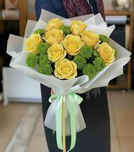 Букет цветов из:  Хризантемы и Розы в Шмелёнки