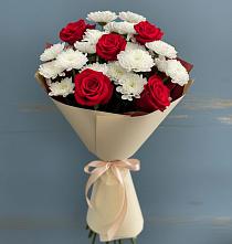 Букет цветов из:  Розы и Хризантемы в Шмелёнки
