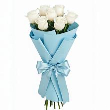 Букет 7 белых роз Проуд в Шмелёнки