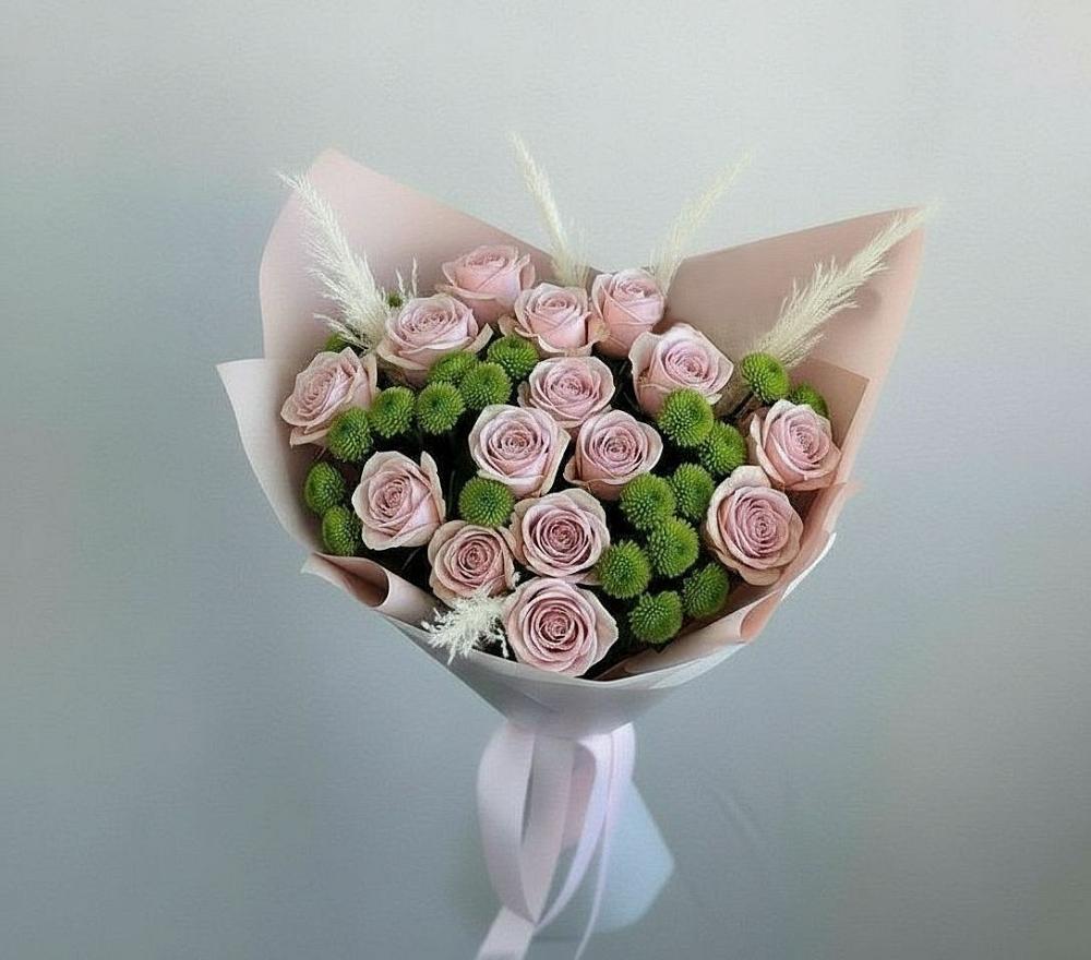 Букет цветов из: Розы и Хризантемы в Шмелёнки