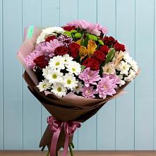 Букет цветов из:  Розы, Хризантемы и Альстромерии в Шмелёнки