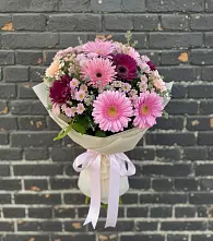 Букет цветов из:  Герберы и Хризантемы в Шмелёнки
