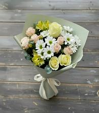 Букет цветов из:  Альстромерии, Розы и Хризантемы #REPLACE_PRED# Шмелёнки