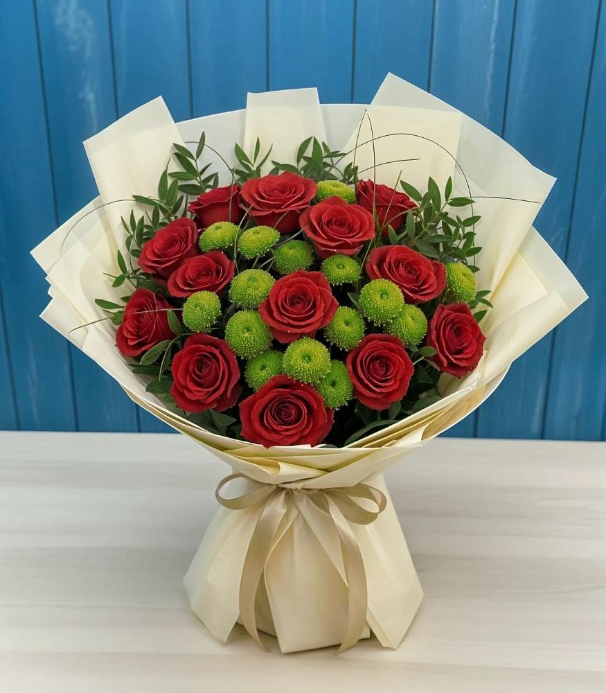 Букет цветов из: Розы и Хризантемы в Шмелёнки