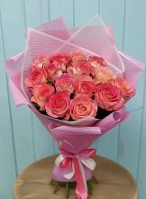 Букет 15 Розовых роз Равель в Шмелёнки